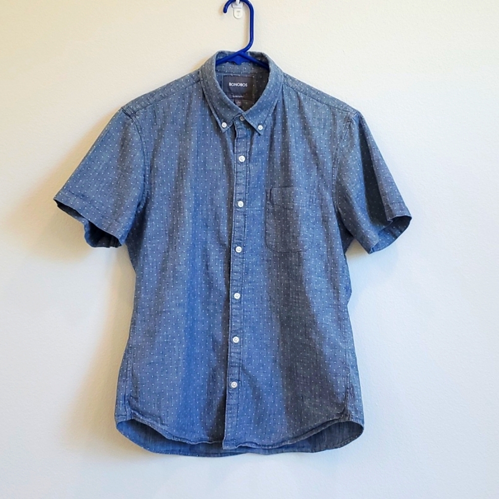 Men's Bonobos Short Sleeve Shirt, L Short  Slim Fit